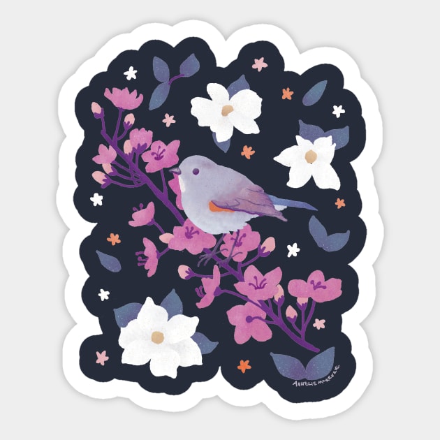 Red-Flanked Bluetail Bird Sticker by Annelie